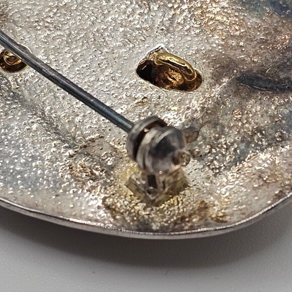 VTG Brooch 3D Frog Gold Bronze Tone Lily Pad Nature Whimsigoth Fairy Core Pin - Picture 10 of 15